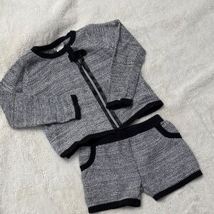 Max Studio Baby Girls Boucle Sweater Shorts Outfit Set 5T